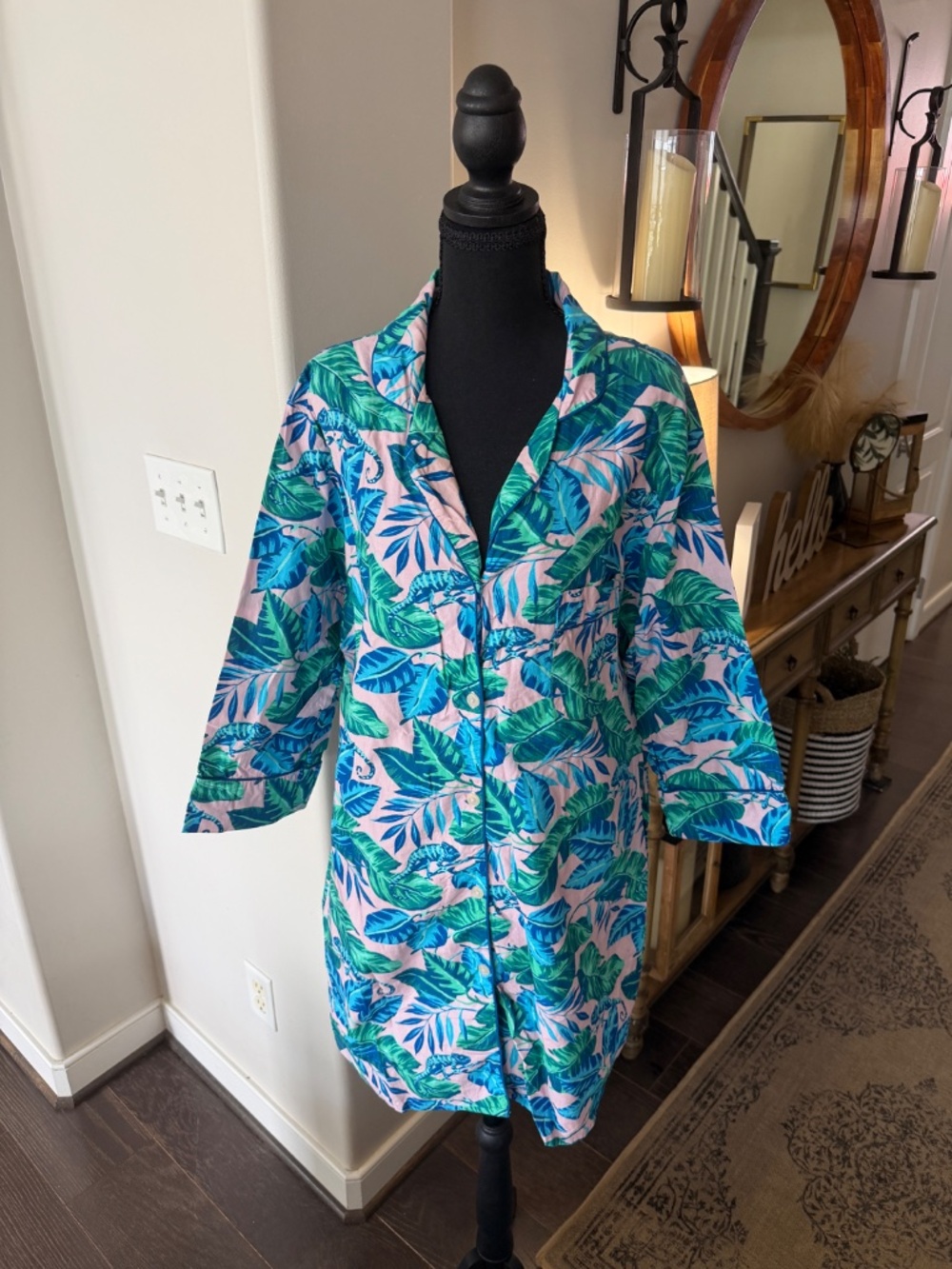 Printfresh Karma Chameleon Cotton Sleep Shirt | Women's Nightshirt Size L